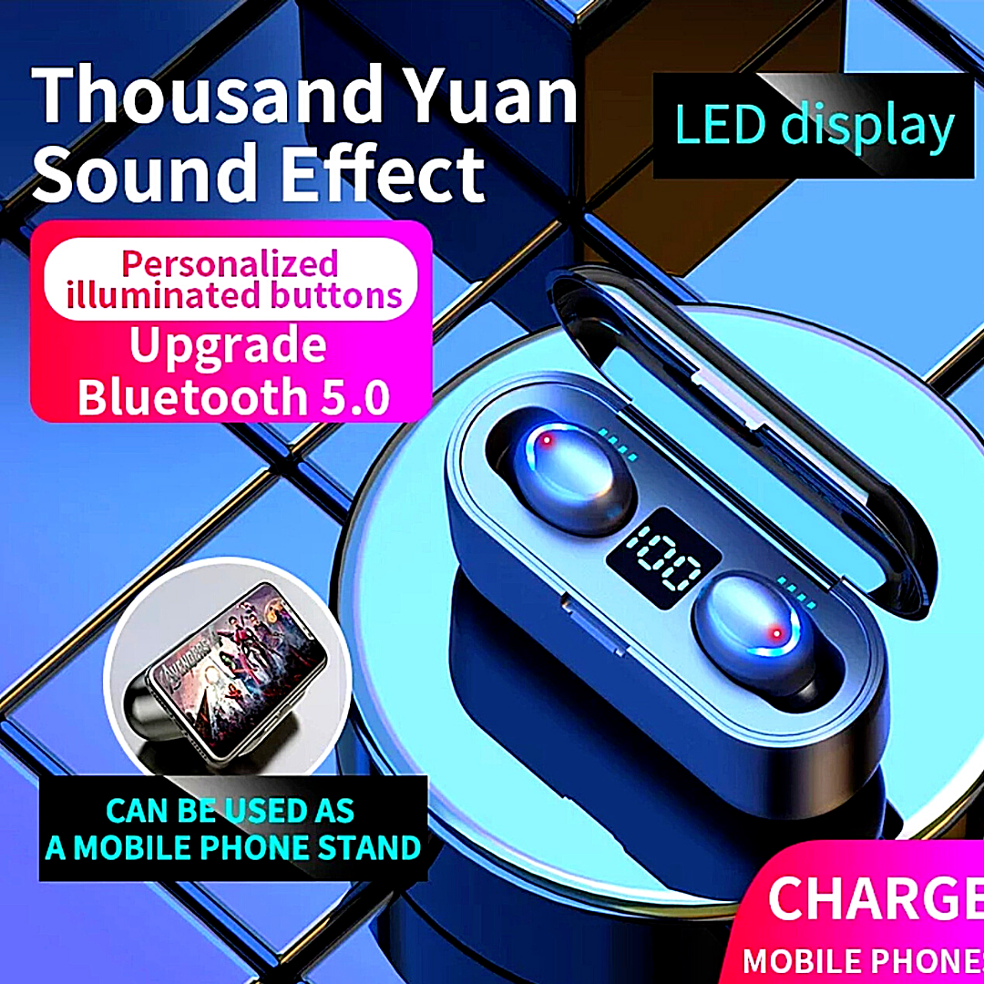 TWS Wireless Earbuds Bluetooth 5.0 Waterproof Headset Headphones With Power Bank