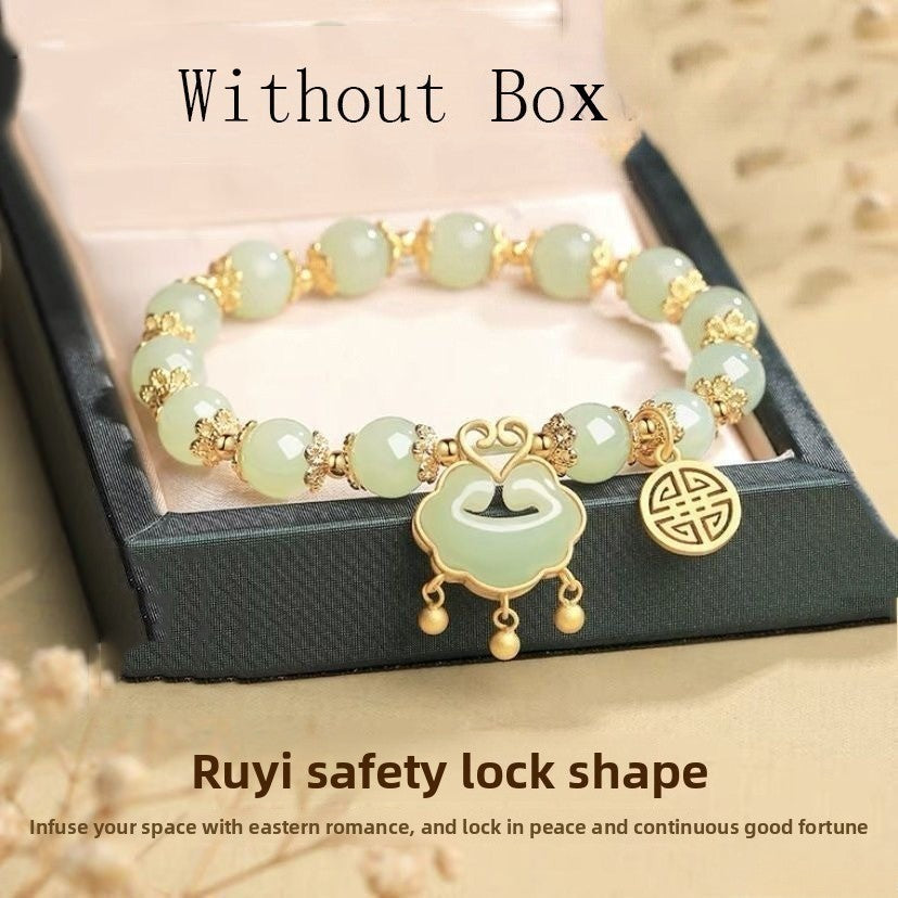 (No Box) Jade Ruyi Charms Bracelet Auspicious Clouds Lucky Wrist Chains Amulet