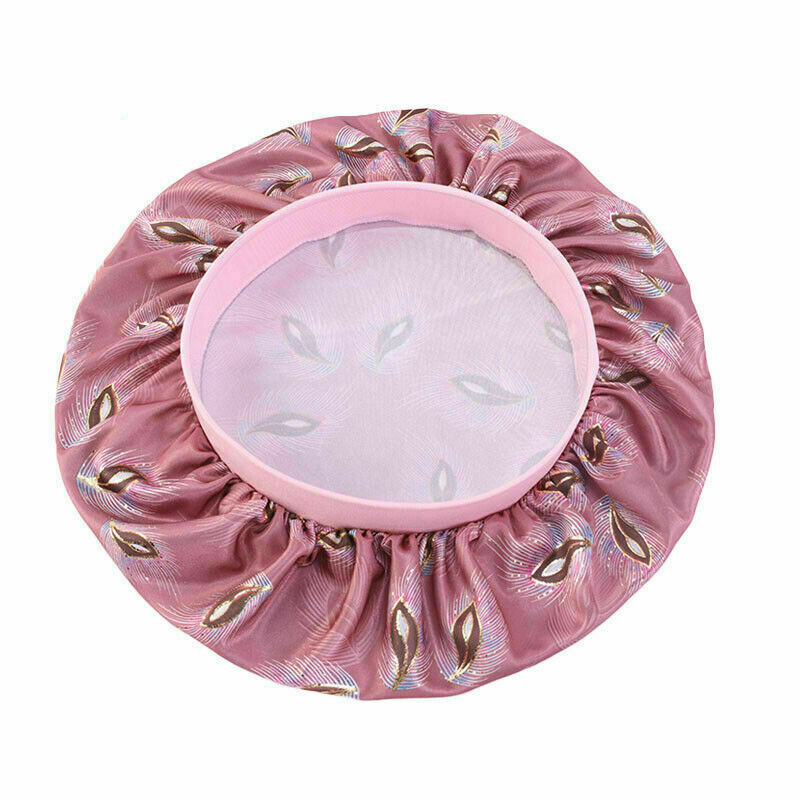 Silk Night Sleep Cap Hair Bonnet Hat Satin Wide Band Large Jumbo Head Cover Size