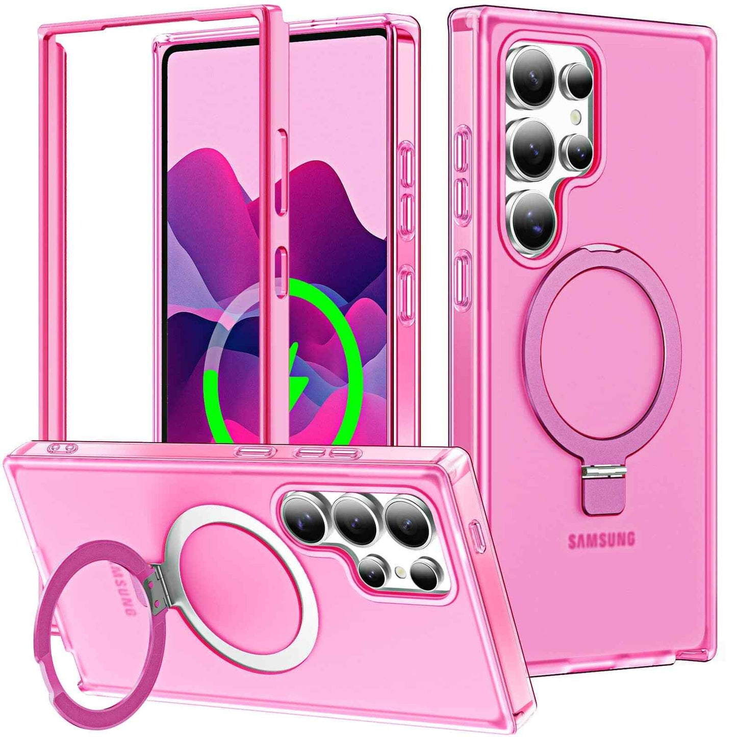 For Samsung Galaxy S25 Ultra/S25+/S25 Case with Magnetic Invisible Ring Stand