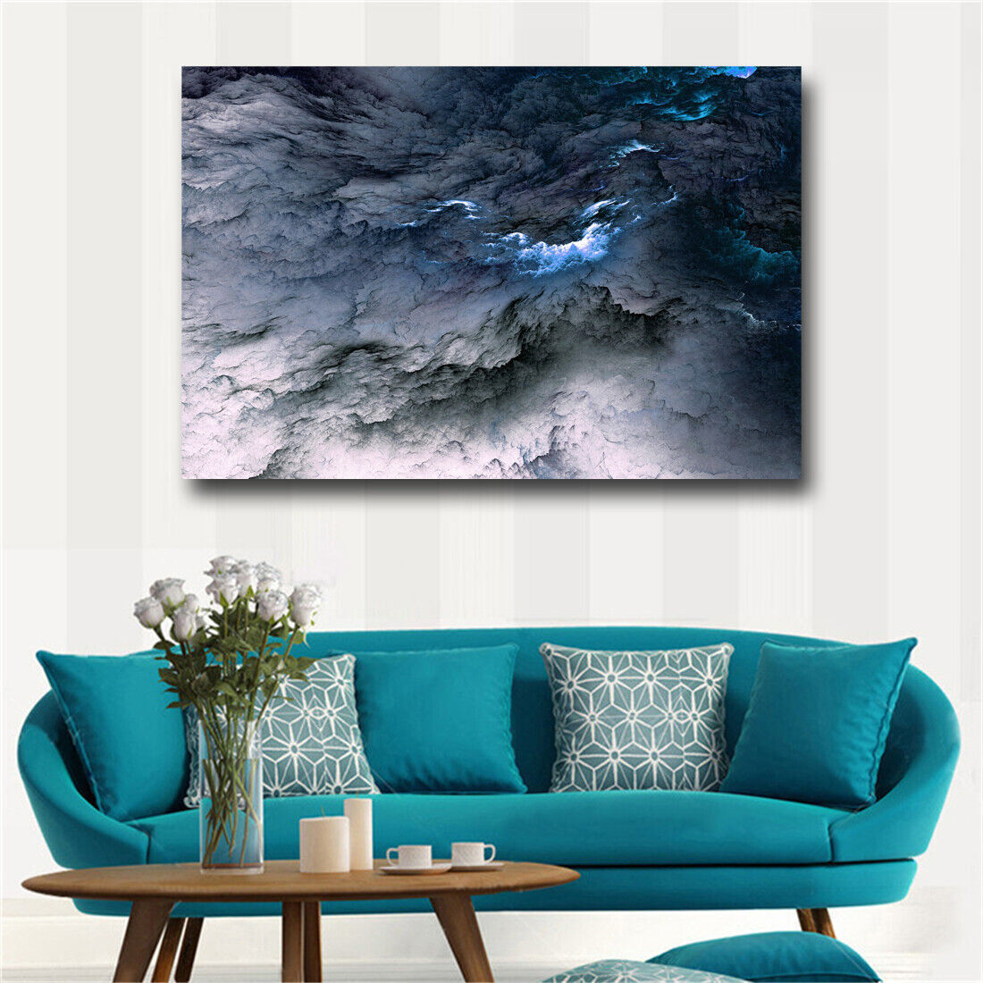 Large art prints Home Decor Canvas Painting Wall Art Beautiful blue cloud