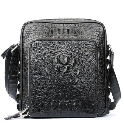 Handcrafted 100% Crocodile Skin Leather Shoulder bag Men's Multifunction handbag