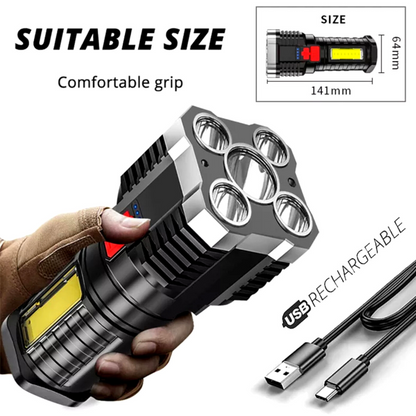 3 Lamparas Recargables 5 Led Linternas Multiuso Super Brillantes Alta Potencia