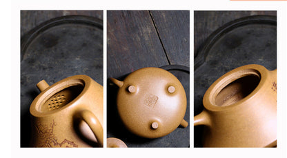 200cc chinese Yixing Handmade Zisha teapot Duan Clay ShiPiao Gongfu Hu Tea Pot