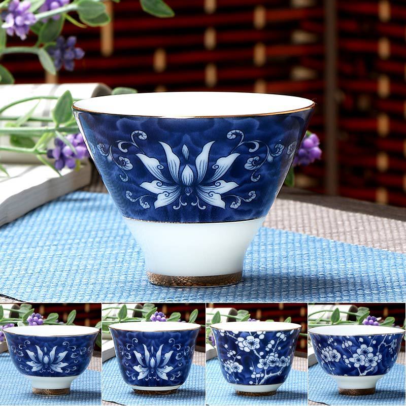 One Cup Blue And White Porcelain Tea Cup Chinese Kungfu Tea Cup Ceramic On Sales