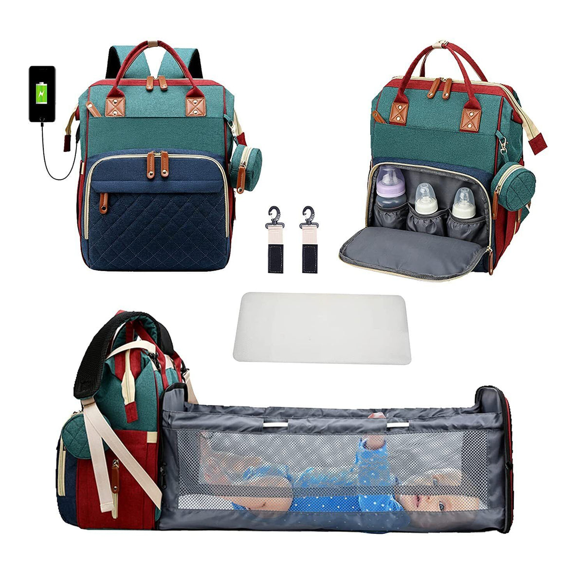 Diaper Bag Backpack Baby Bed Travel Bag Charge Diaper Bag Backpack Bed 3 types