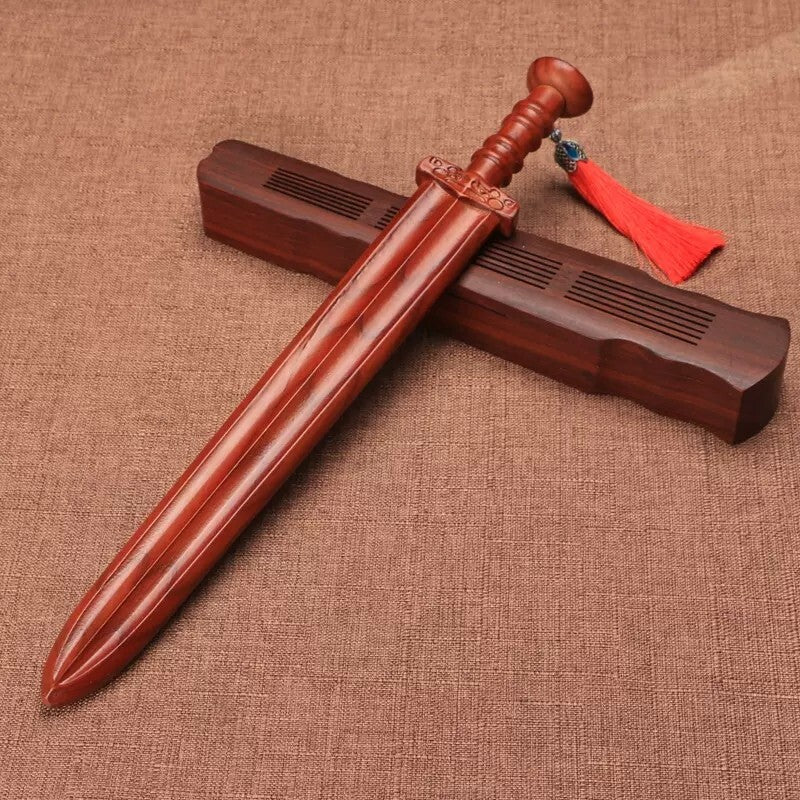 Peach Wood Carved Sword of Goujian Blessing Exorcise Evil Gift Feng Shui Decor