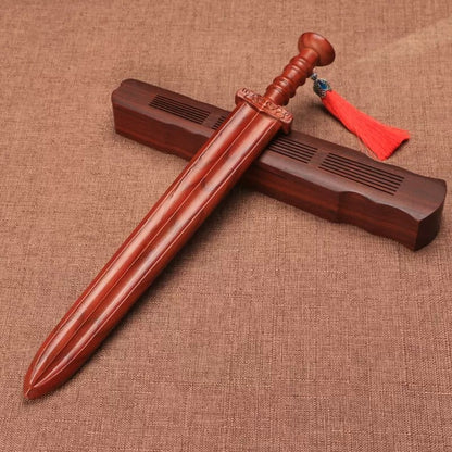 Peach Wood Carved Sword of Goujian Blessing Exorcise Evil Gift Feng Shui Decor