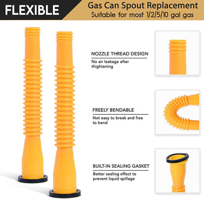5X Replacement Gas Can Spout Nozzle Vent Kit for Plastic Gas Cans Old Style Caps