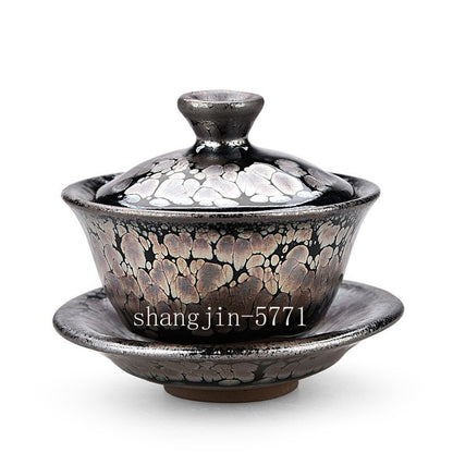 Chinese Jianzhan Tea Pot of Popular Tenmoku Tea Bowl Gaiwan Oil Droplets Tea Cup