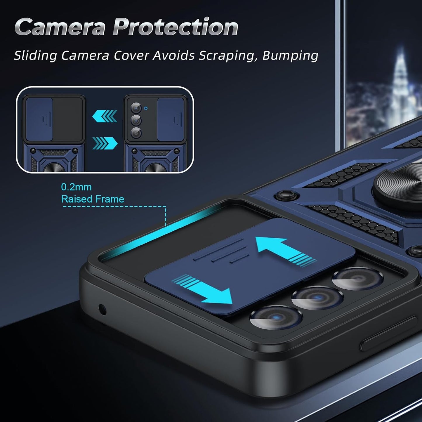 for Motorola Edge-5G UW 2021 Phone Case: Moto Edge 2021 Case with Slide Camera C
