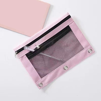 Mesh Pencil Pen Case Zipper Travel Pouch Cosmetic Bag Storage Stationery ಇ