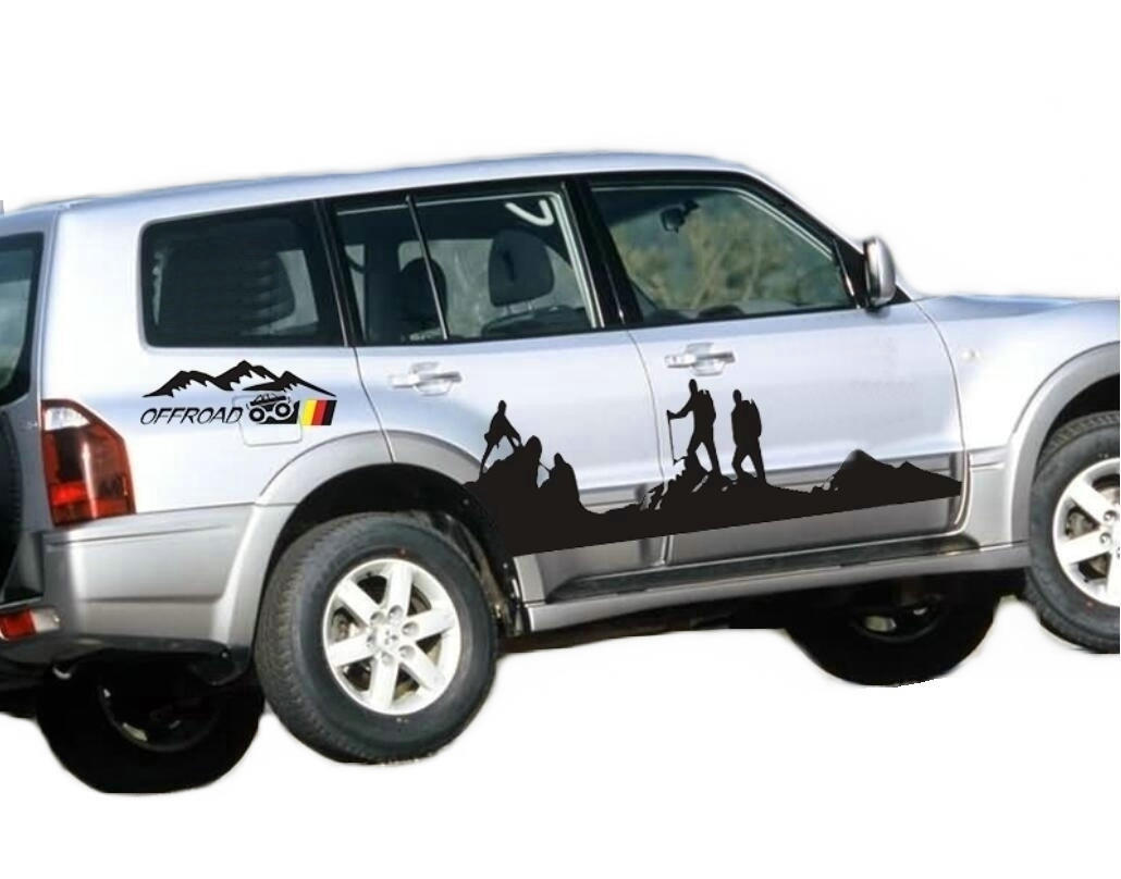 Graphics Mountain Climber Car Sticker Kit For Mitsubishi Pajero Trunk Side Decal