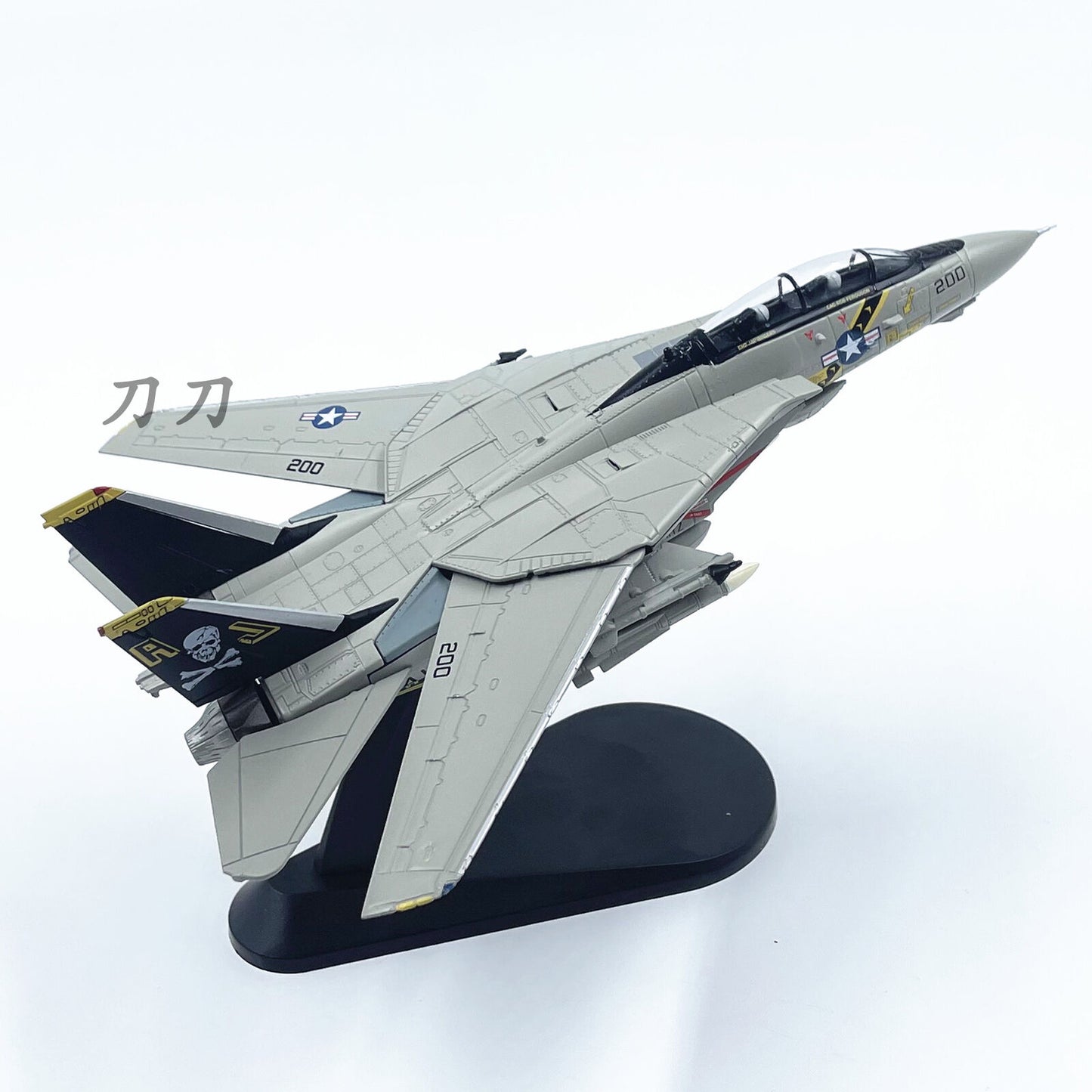 1:100 American F-14a Tomcat Fighter Alloy Model Vf-84 Pirate Flag Squadron