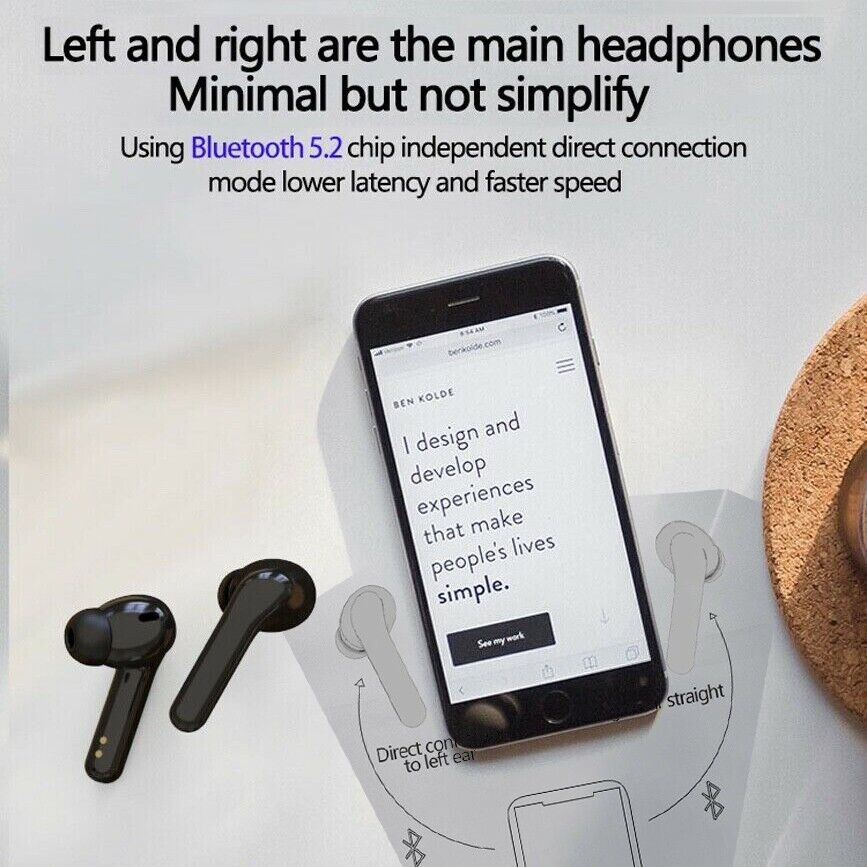 Bluetooth 5.0 Headset TWS Wireless Earphones Mini Earbuds Stereo Headphones IPX7