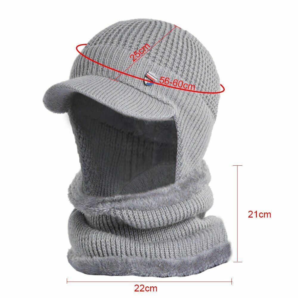 Winter Hat Bandana Scarf Outdoor Ear Protection Warm Thick Bicycle Knitted Cap