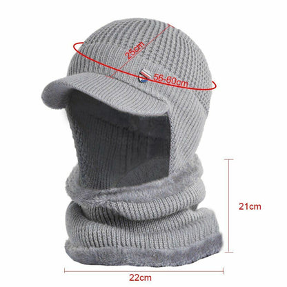 Winter Hat Bandana Scarf Outdoor Ear Protection Warm Thick Bicycle Knitted Cap