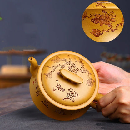 Full Handmade Tea Pot Marked 9 Infuser Hole Water Lock Master Pot 10oz Duan Clay
