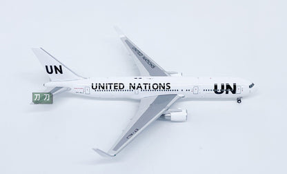 1:400 HAHA UNITED NATIONS BOEING 767-300ER Passenger Airplane Diecast Model