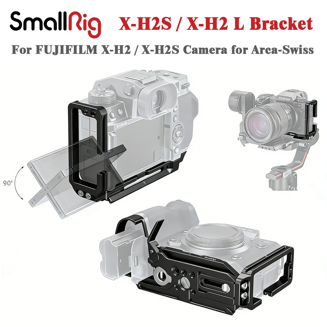 SmallRig L-Bracket for Fujifilm X-H2/X-H2S – Arca-Swiss, Quick Switch, Cold Shoe
