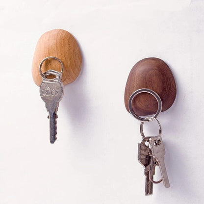 Wall Hooks Wooden Magnetic Hangers Keys Holders Nordic Smooth Edge Display Decor