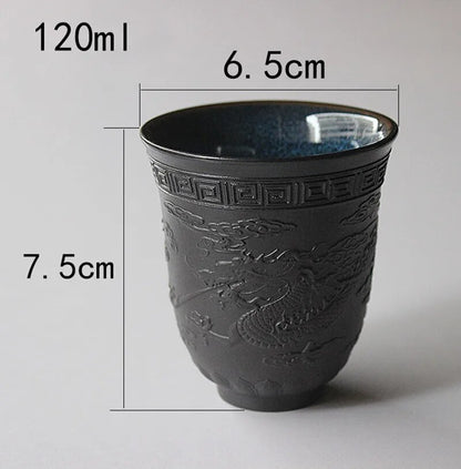Dragon And Phoenix Tea Cup Handmade Kungfu Teacup Pu'er Tea Cup Drinkware Teacup