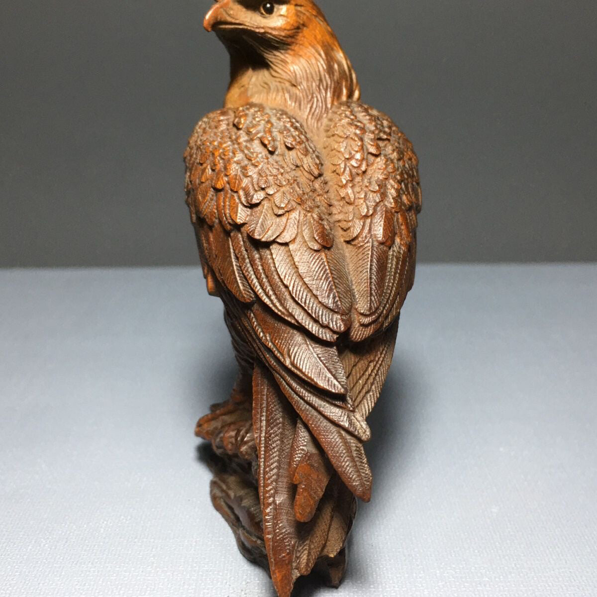 Decorative Sculpture Eagle Hawk Wooden Statue Modern Home Decor Wood Carving Art