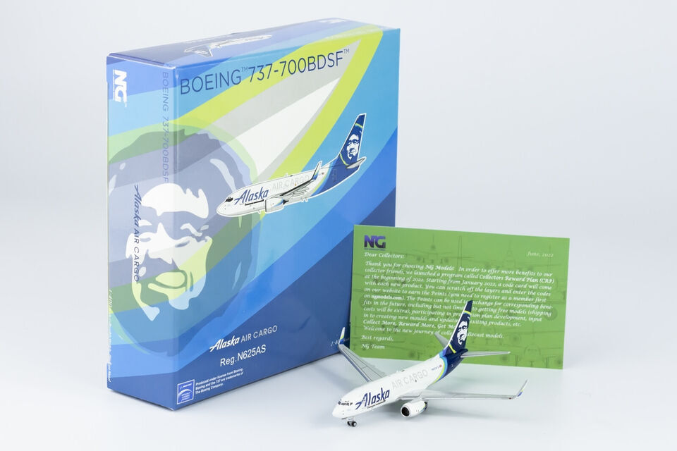 1:400 NG Model Alaska Air Cargo BOEING 737-700BDSF Plane Diecast Aircraft Model