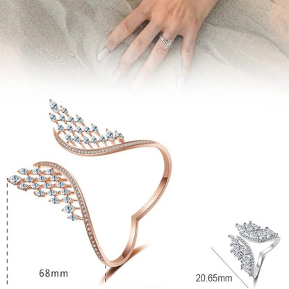 Fashion Bridal Open Bangle Bracelet Angel Wings Design for Women Accessories