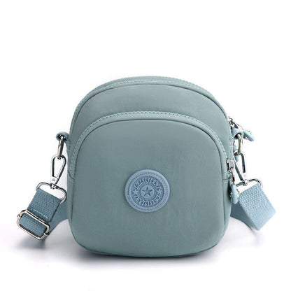 Nylon Shoulder Bag Waterproof Handbag Travelling Tote Crossbody Purse 14*1*17 CM