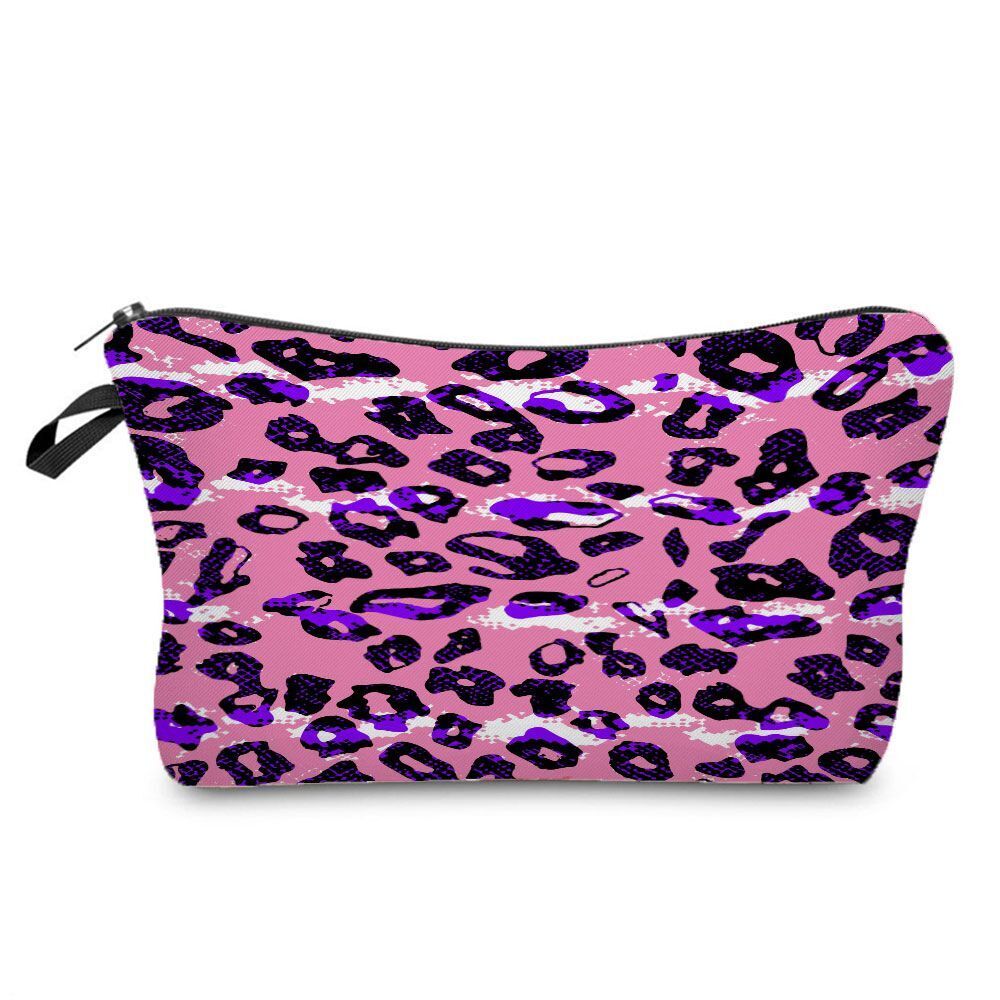 Leopard Printed Cosmetics Organizer Bag Storage Waterproof Makeup Purse Travel