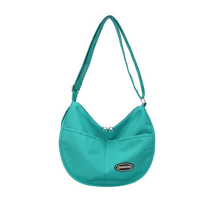 Large Bag Nylon Crossbody Bag Dumpling Bags Solid Color Shoulder Purse Acrylic