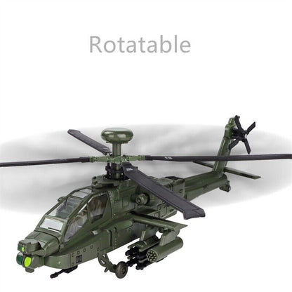 1:64 America AH-64 Apache Utility Military Helicopter Diecast Model Toys Gift