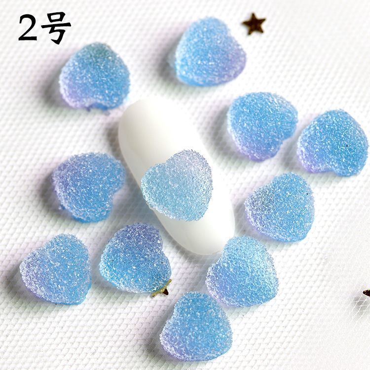 Nail Art Decals 20-100Pcs 3D Heart Charms Clear Acrylic DIY Manicure Accessories
