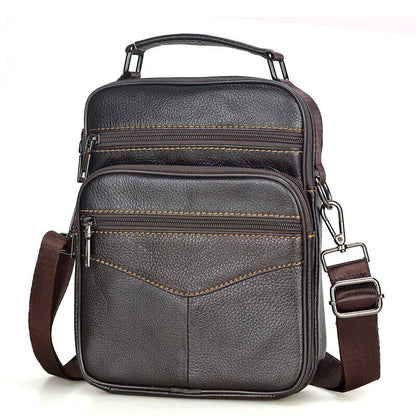 Men Genuine Leather Handbag Male Shoulder Bag Cowhide Leather Bag Men's Tote