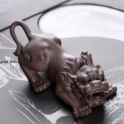 China Zisha Tea Pet Purple Clay Tea Play Wealth Bring Home Creative Brave Troops