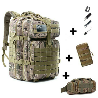 50L Tactical Bag Military Army Backpack Outdoor Multifunction Hiking Rucksack