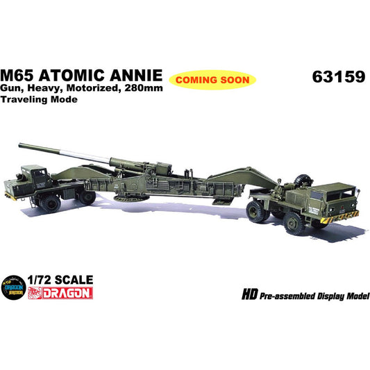 1/72 US M65 280mm Atomic Cannon Atomic Anne Transport Mode Model