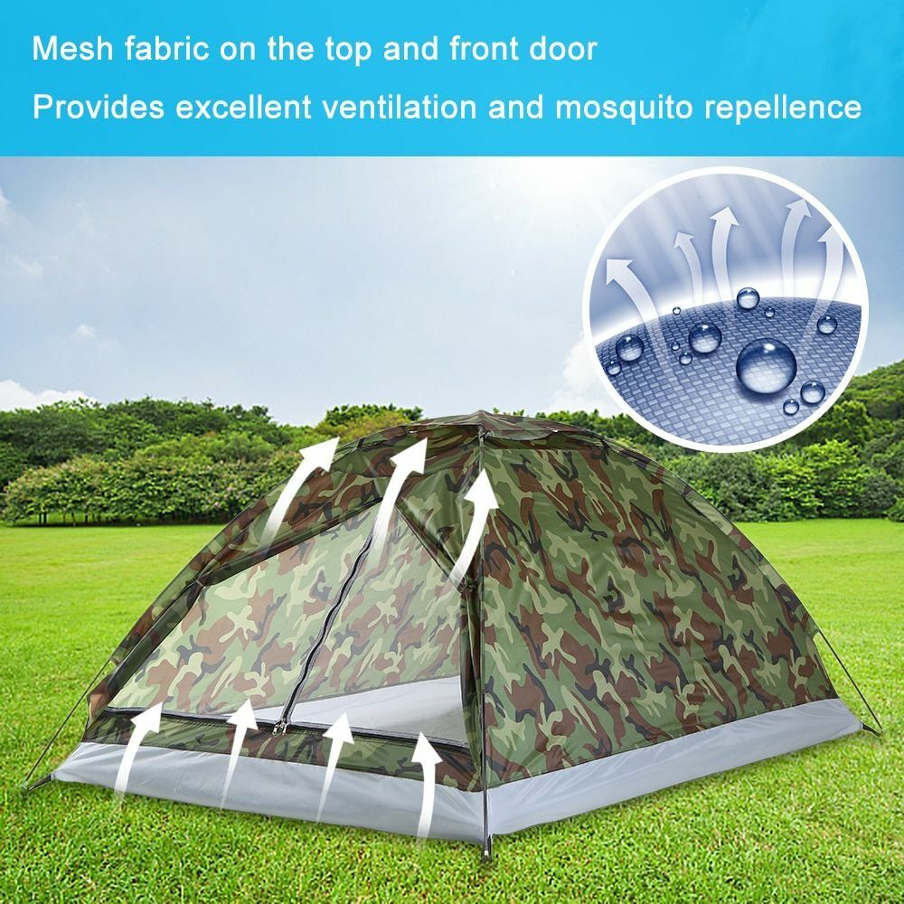 2 Person Beach Tent Ultralight Single Layer Water Resistance Camping Travel Peg