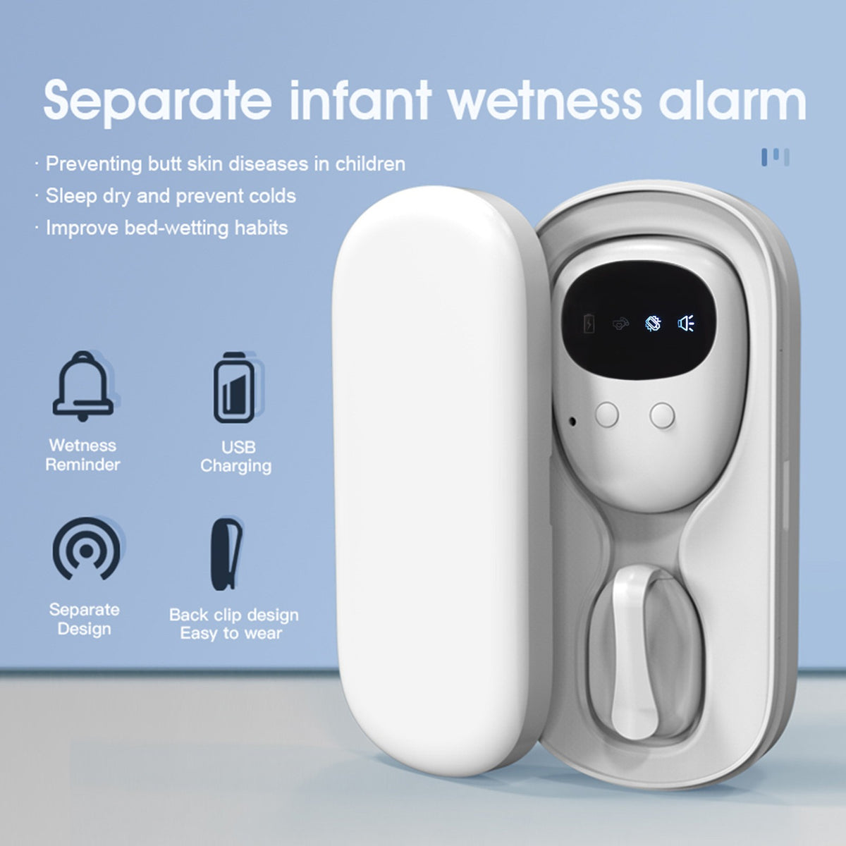 Wireless Baby Bedwetting Alarm Enuresis Vibration Sound Sensor Bed Wetting Urine