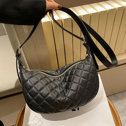 Genuine Leather Handbag Plaid Cow Leather Crossbody Shoulder Bag Messenger Purse