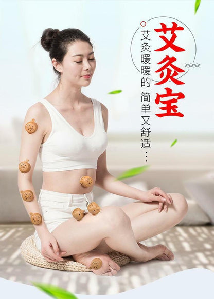 Moxibustion Pots Moxibustion box 艾灸宝 (艾壶x8 + 艾柱x100 + 海绵贴x96) 艾灸罐祛风除湿