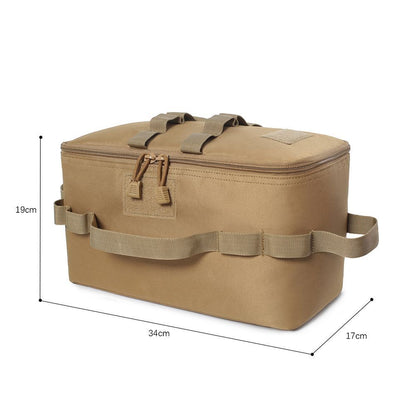Outdoor Camping Bag Stove Canister Pot Carry Picnic Basket Foldable Tableware