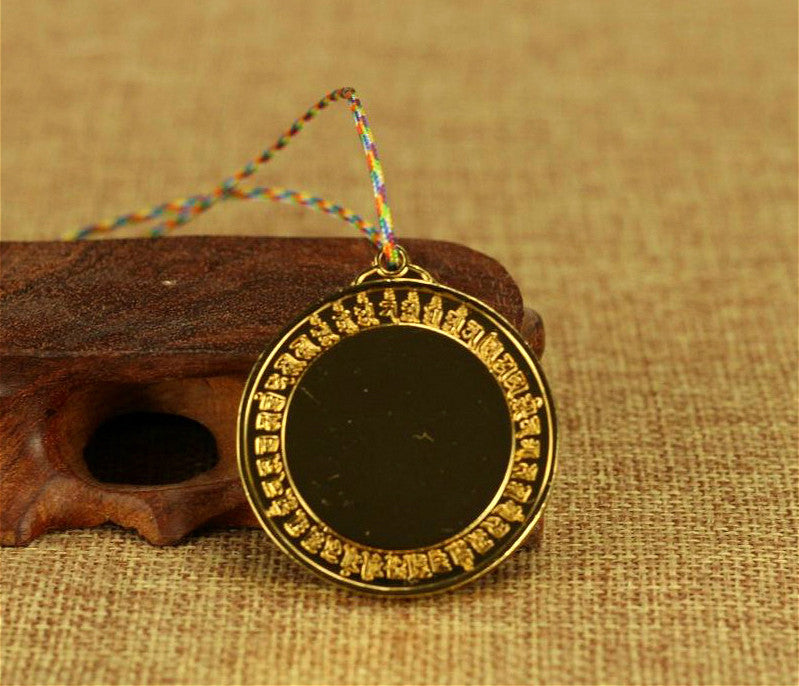 BLESSED GOLD GIFT ANTIEVIL PENDANT : MIRROR OF CUNDI GUAN YIN THOUSAND ARMS