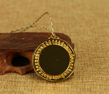 BLESSED GOLD GIFT ANTIEVIL PENDANT : MIRROR OF CUNDI GUAN YIN THOUSAND ARMS