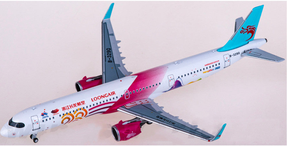 1:400 HYJLwings Loong Air Airbus A321neo Passenger Airplane Diecast Model