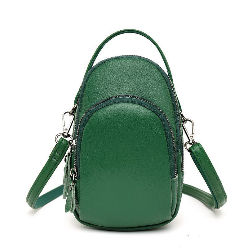 Soft Cowhide Bag 3 Layers Handbag Fashion Genuine Leather Shoulder Crossbody Bag