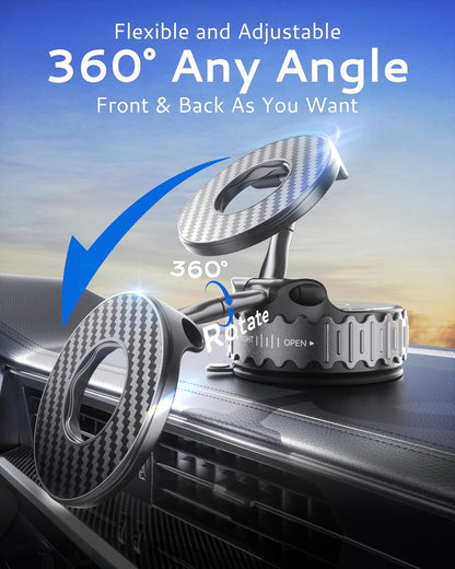 Car Phone Holder for Magsafe [78+LBS Hyper Suction & 4400Gf Strongest Magnetic]