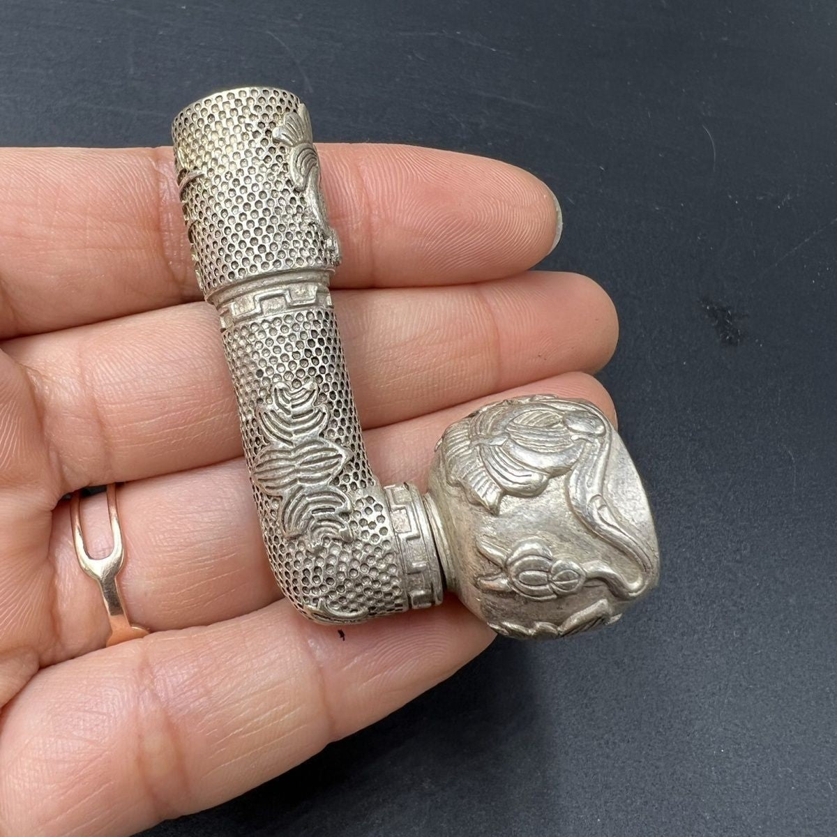 2.2" Vintage China Copper Tobacco Pipe Cigarette Accessories Men Gift