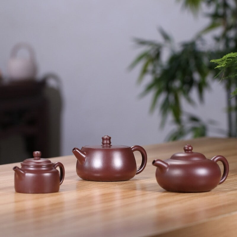 Full Handmade Tea Pot Dezhong Pot Marked True Yixing Zisha Purple Grit Clay New